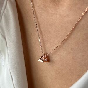 Pyramid Necklace with Zirconia Stone