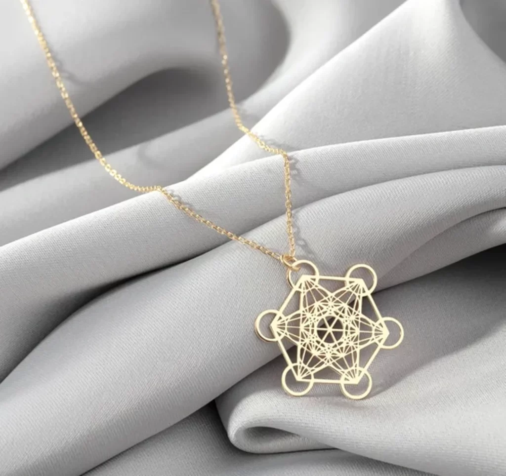 Metatron's Cube Pendant in Gold