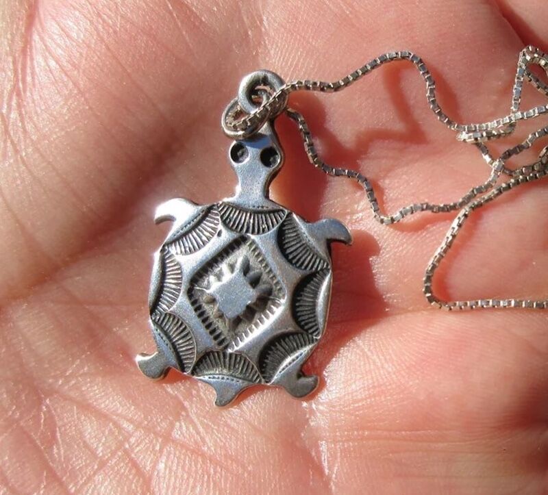 Sterling Silver Native American Turtle Pendant